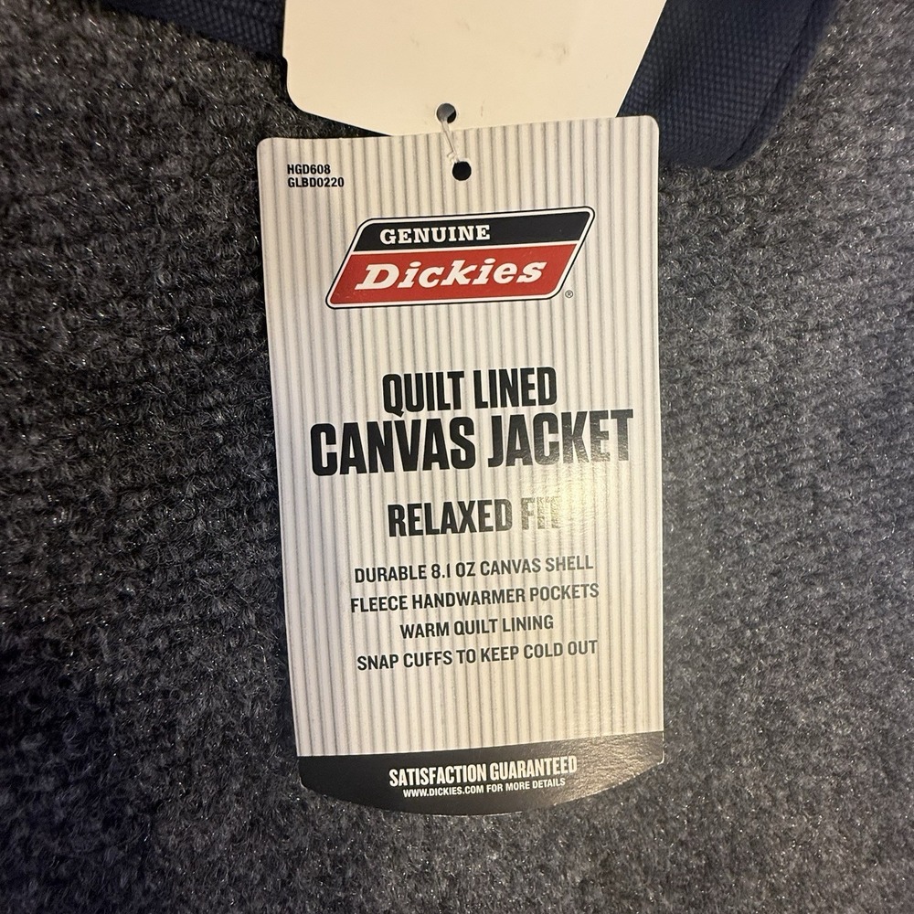 Dickies Quilt Lined Canvas Jacket Mens XL Navy Relaxed Fit NWT NJ309NV - Picture 7 of 16